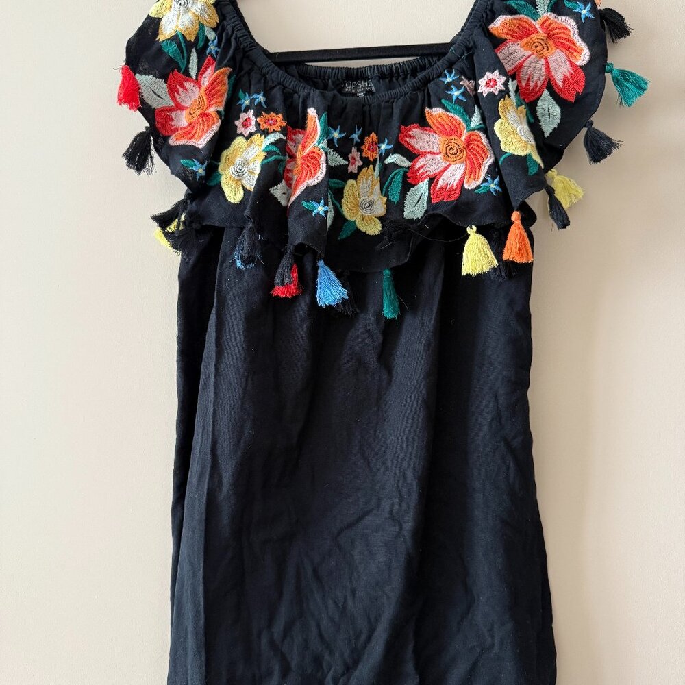 Topshop Boho Embroidered Dress